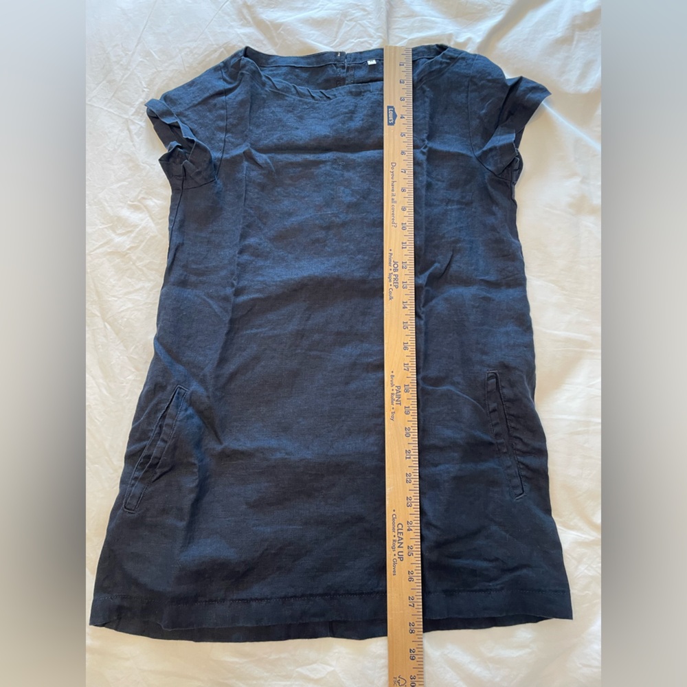 Muji Navy Short-Sleeve Linen Tunic - Picture 6 of 6